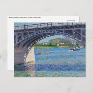 Cartão Postal Gustave Caillebotte - Ponte em Argenteuil & Seine