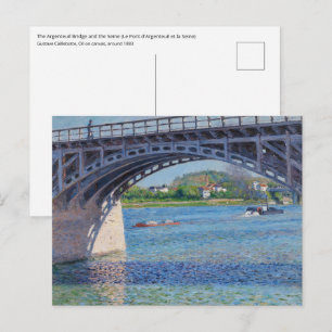 Cartão Postal Gustave Caillebotte - Ponte em Argenteuil & Sena