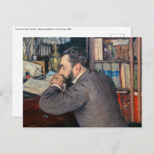 Cartão Postal Gustave Caillebotte - Retrato de Henri Cordier