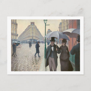 Cartão Postal Gustave Caillebotte, Rua de Paris; Dia Chuvoso