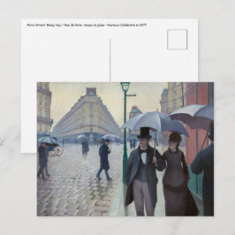 Cartão Postal Gustave Caillebotte - Rua de Paris; Dia Chuvoso