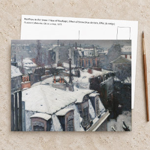 Cartão Postal Gustave Caillebotte - Telhados na Neve