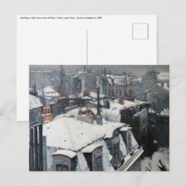 Cartão Postal Gustave Caillebotte - Telhados na Neve