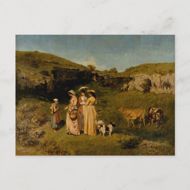 Cartão Postal Gustave Courbet - Jovens Mulheres da Aldeia (Frente)