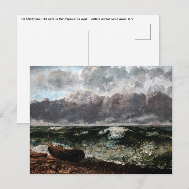 Cartão Postal Gustave Courbet - O Mar Tempestade / A Onda (Frente/Verso)