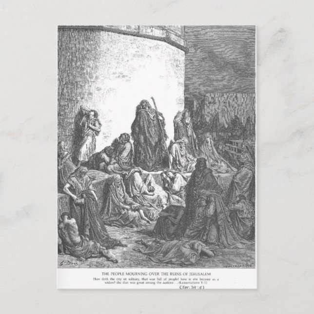Cartão Postal Gustave Dore: As Pessoas de luto (Frente)