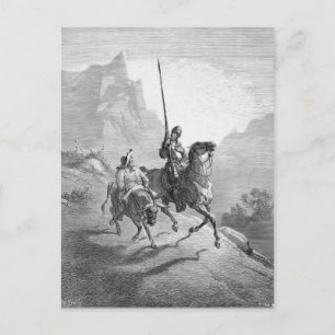 Cartão Postal Gustave Dore: Don Quixote e Sancho