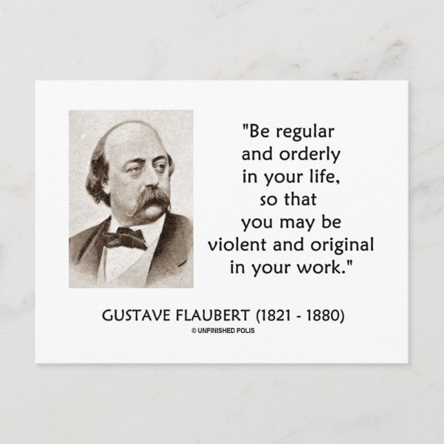 Cartão Postal Gustave Flaubert Violenta Original Em Seu Trabalho (Frente)