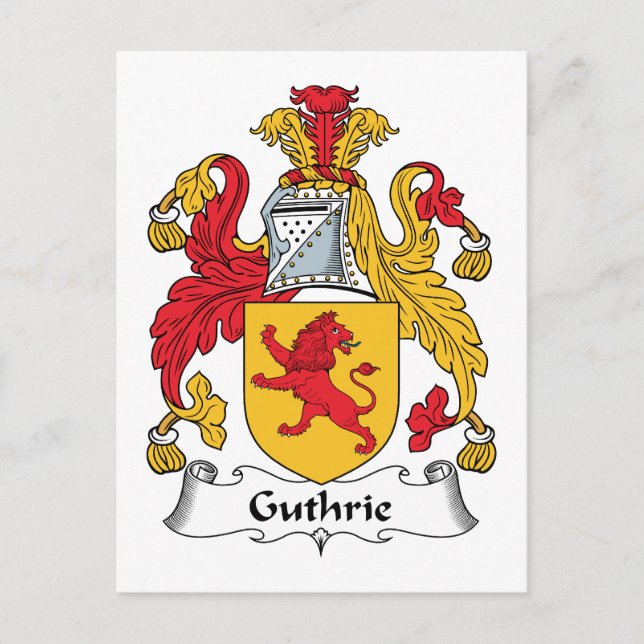 Cartão Postal Guthrie Family Crest (Frente)