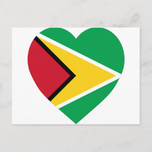 Cartão Postal Guyana Flag Heart