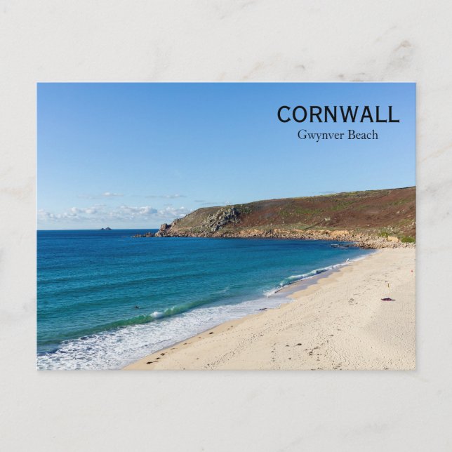 Cartão Postal Gwynver Beach Cornwall England  (Frente)