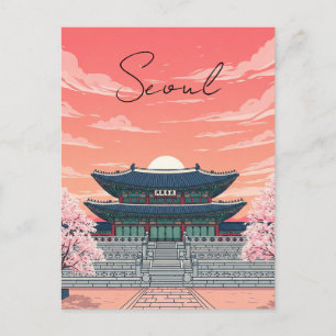 Cartão Postal Gyeongbokgung em Seul, Coreia do Sul