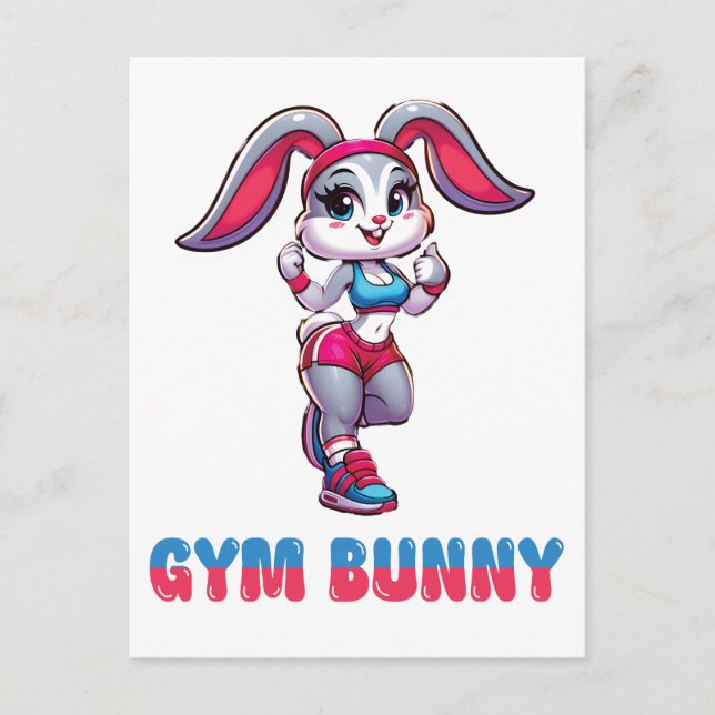Cartão Postal Gym Bunny (Frente)