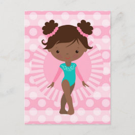 Cartão Postal Gymnast - Gymnástica Fofa - Afro-Americano