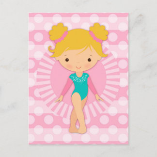 Cartão Postal Gymnast - Gymnética Gira-Rosa Aqua Blona