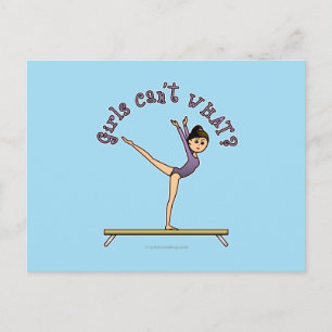 Cartão Postal Gymnast leve com beam balanceador