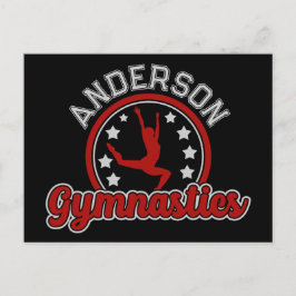 Cartão Postal Gymnastics ADD NAME Gymnast Vault Floor Athlett