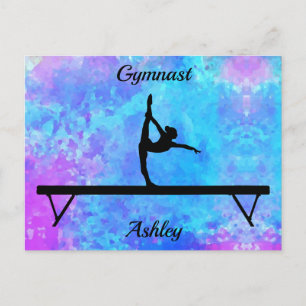 Cartão Postal Gymnastics Beam Watercolor