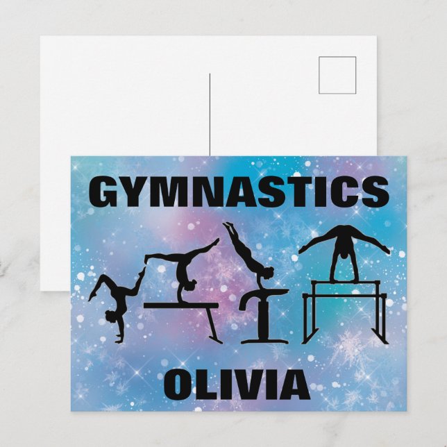 Cartão Postal Gymnastics Blue Glam (Frente/Verso)