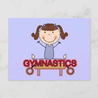 Cartão Postal GYMNASTICS - Brunette Girl divide Camisetas e pres