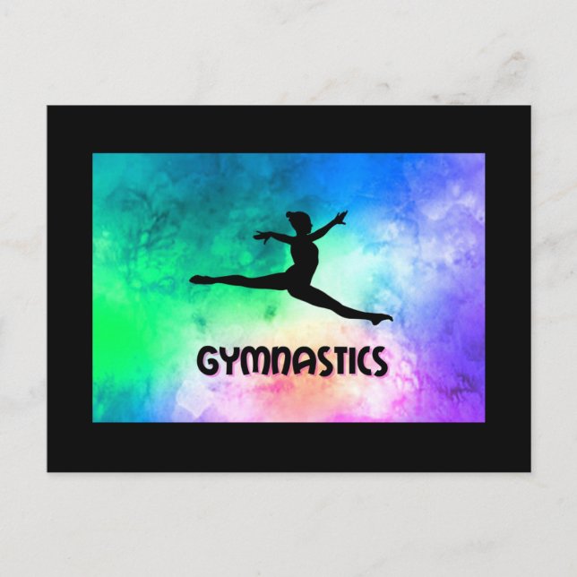 Cartão Postal Gymnastics Switch Leap Watercolor (Frente)