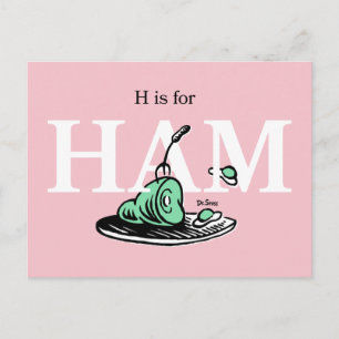 Cartão Postal "H é para HAM" Design de Alfabeto