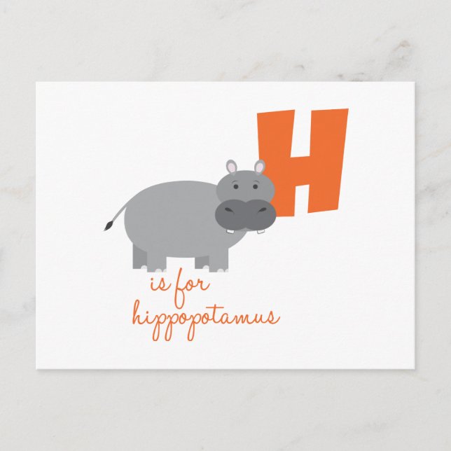 Cartão Postal H É Para Hippopotamus (Frente)