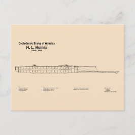 Cartão Postal H. L. Hunley - Planos de projeto de navio SD