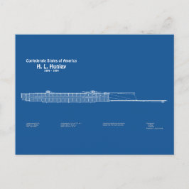 Cartão Postal H. L. Hunley - Ship Blueprint Plan ABD