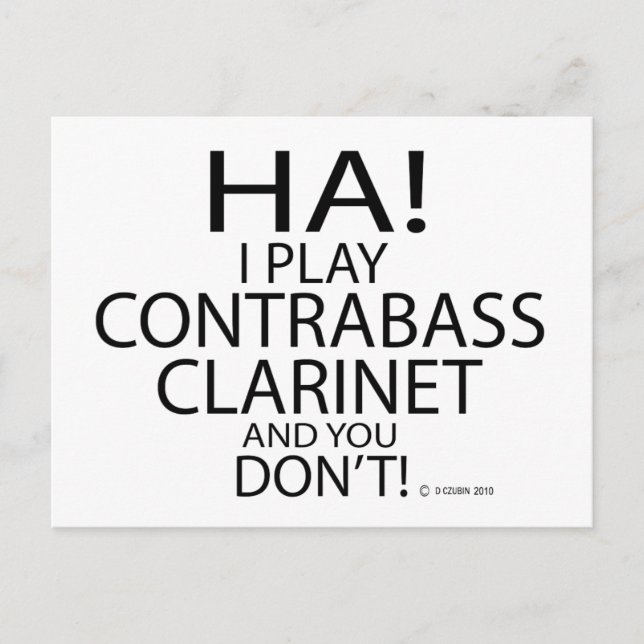 Cartão Postal Ha Contrabass Clarinet (Frente)