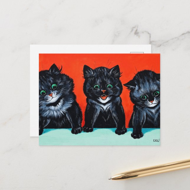 Cartão Postal Há sorte em números ímpares de Louis Wain (Frente/Verso In Situ)