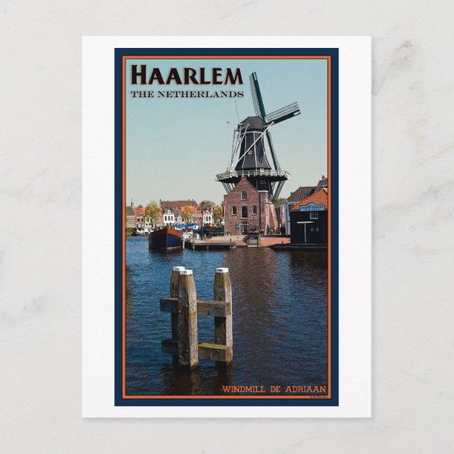 Cartão Postal Haarlem - Adriaan Windmill (Frente)