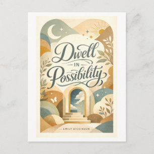 Cartão Postal "Habite a Possibilidade" Citação de Dickinson