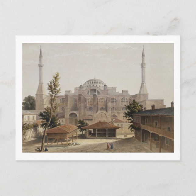 Cartão Postal Haghia Sophia, Constantinopla, pub. 1852 (cor l (Frente)