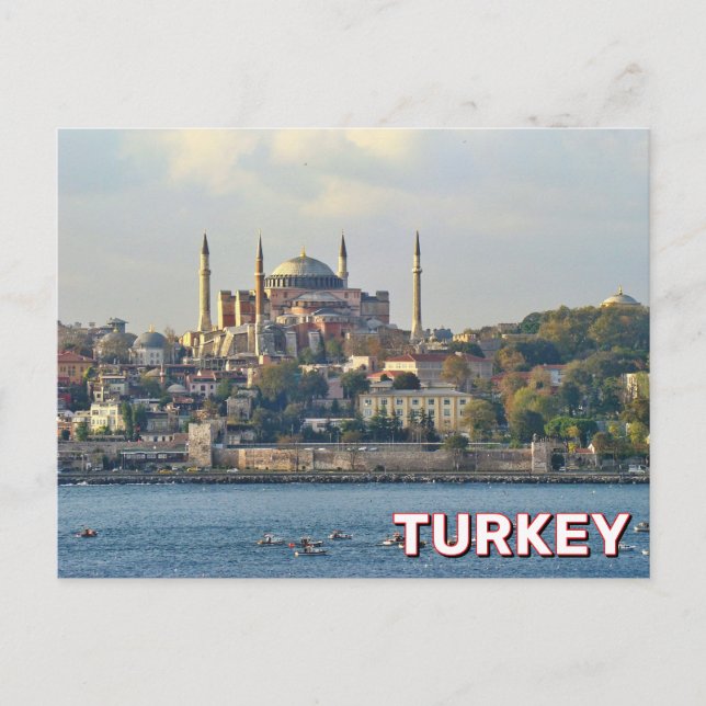 Cartão Postal Hagia Sophia Grand Mesquita Istambul, Turquia (Frente)