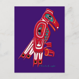 Cartão Postal Haida Eagle Design da Vida Selvagem Nativa America