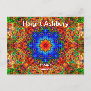 Cartão Postal Haight Ashbury Psychedelic Hippie Fashion Art