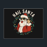 Cartão Postal Hail Santa Claus Sleighighighted Christmas Rock Me<br><div class="desc">Prepare-se para a época de Natal com esta camiseta de Hail Papai Noel. Até mesmo o Krampus ficaria orgulhoso de ver um amante de rochas ou uma cabeça de metal vestindo esta granizo divertida.</div>