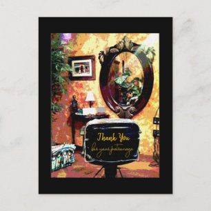 Cartão Postal Hair Salon Obrigado Pela Sua Patronagem