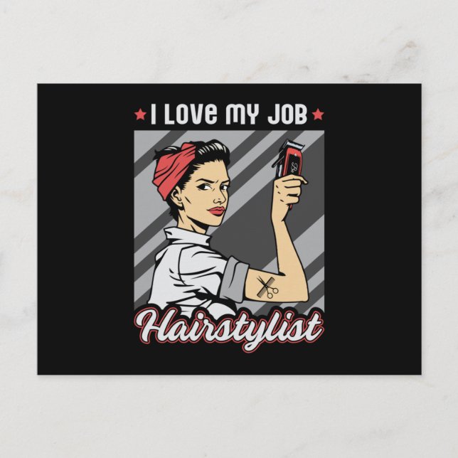 Cartão Postal Hair Stylist Barber Hairdresser Scissors Hair Gift (Frente)