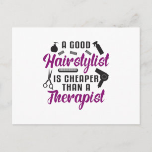 Cartão Postal Hair Stylist Barber Scissors Therapy Idea