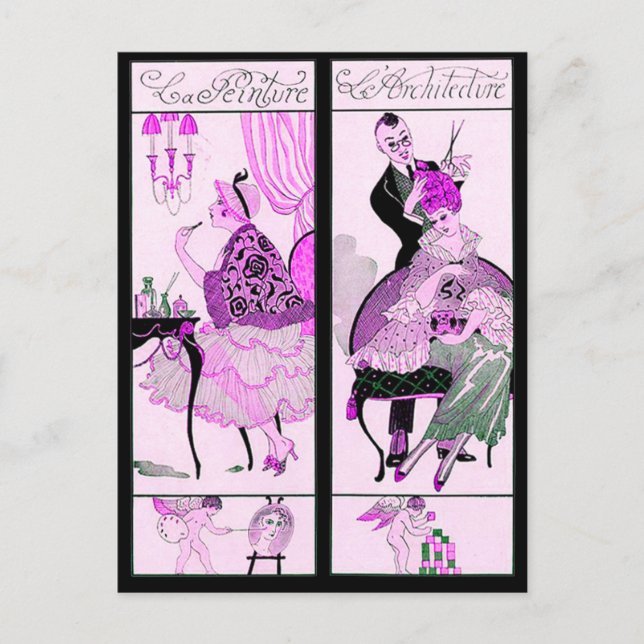 CARTÃO POSTAL HAIR STYLIST, FASHION BEAUTY SALON FIGURA ARTISTA (Frente)