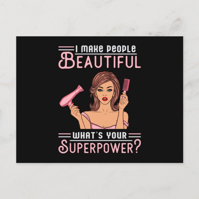 Cartão Postal Hairdresser Hair Stylist Barber Scissors Hair Gift (Frente)