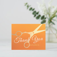 Hairstylist Makeup Salon Chic Orange Tesoura Doura