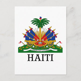 Cartão Postal HAITI - emblema/casaco de armas/pavilhão/símbolo