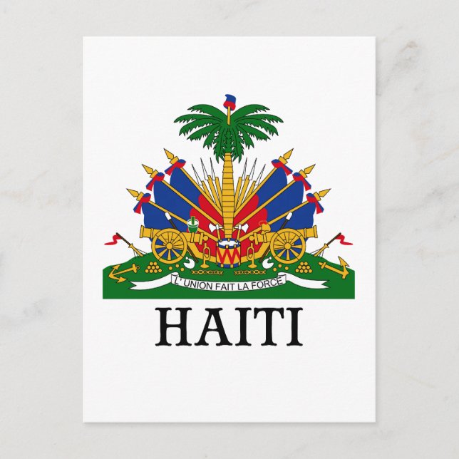 Cartão Postal HAITI - emblema/casaco de armas/pavilhão/símbolo (Frente)