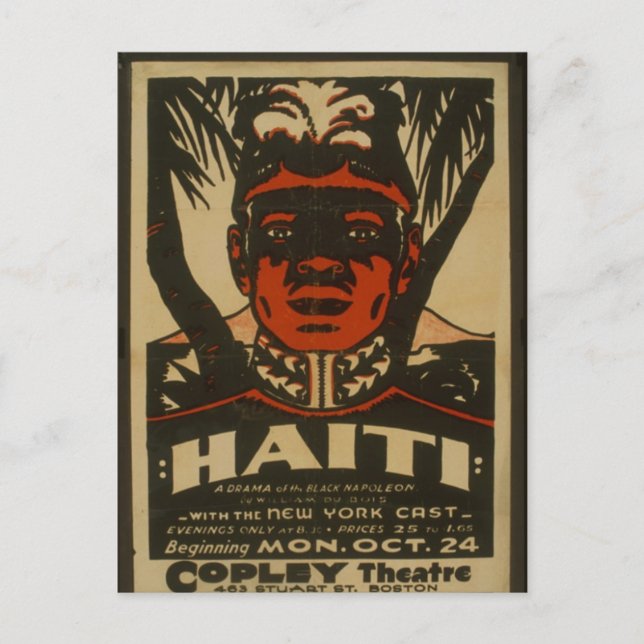 Cartão Postal Haiti no Teatro Copley, (Frente)
