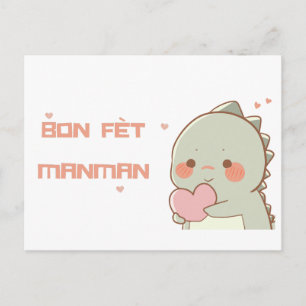 Cartão Postal Haitiano Dia de as mães saudando cartoon Dino