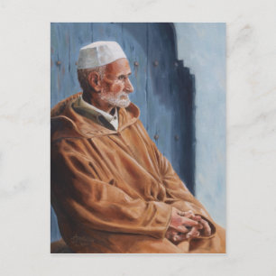 Cartão Postal Haj - Pintura de cartão-postal de um marroquino