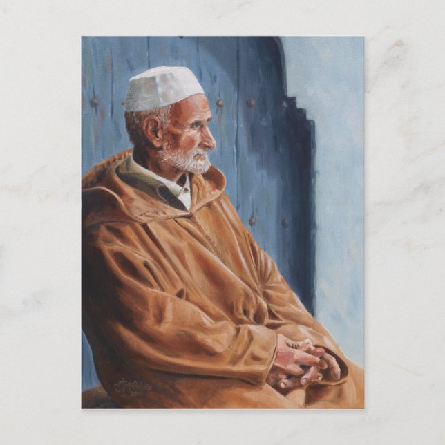 Cartão Postal Haj - Pintura de cartão-postal de um marroquino (Frente)